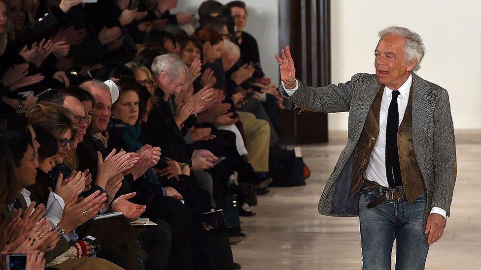 Designer Ralph Lauren appears at the New York Fashion Week runway show