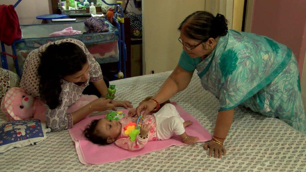 Rashmi and her daughter and mother