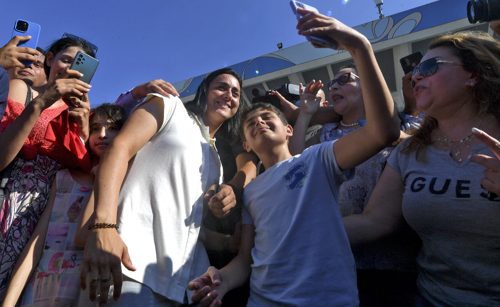 Ons Jabeur with fans in Tunis, Tunisia - Wednesday 13 July 2022