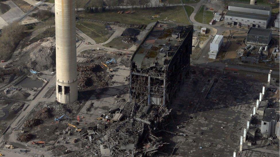 Didcot A Power Station site following the collapse