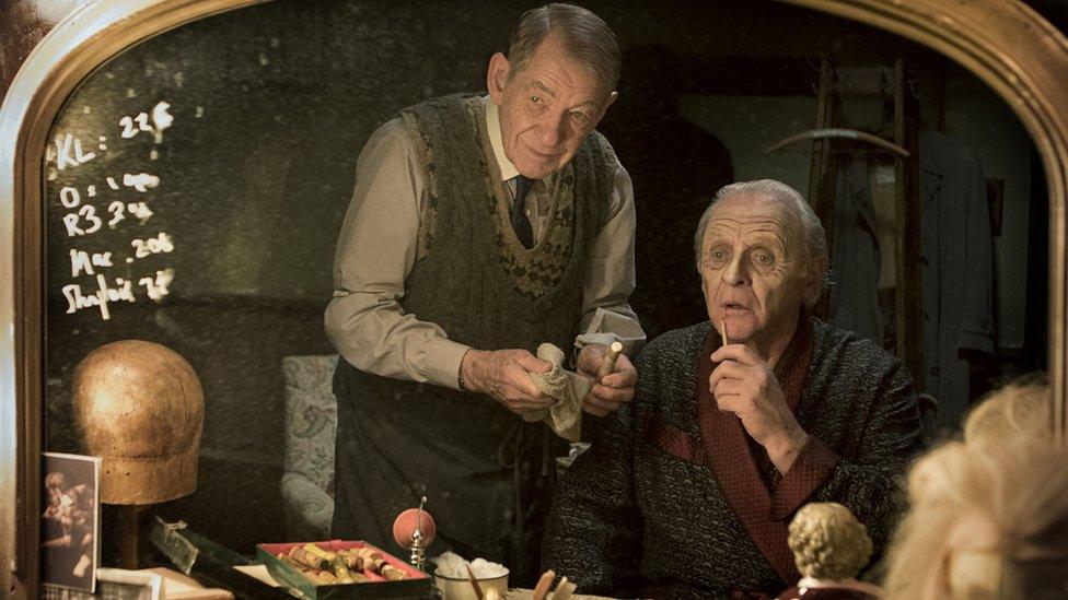 Sir Ian McKellen and Sir Anthony Hopkins in The Dresser