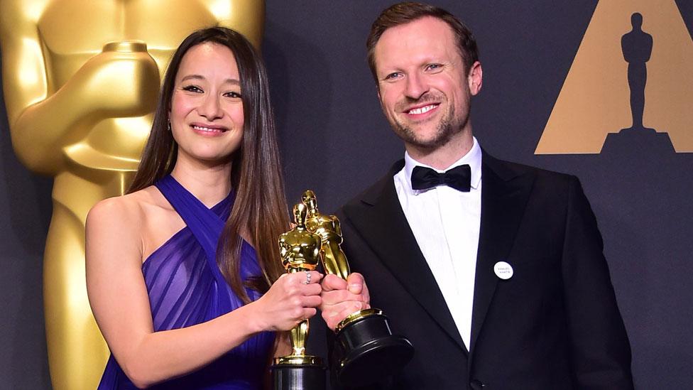 Producer Joanna Natasegara and director Orlando von Einsiedel