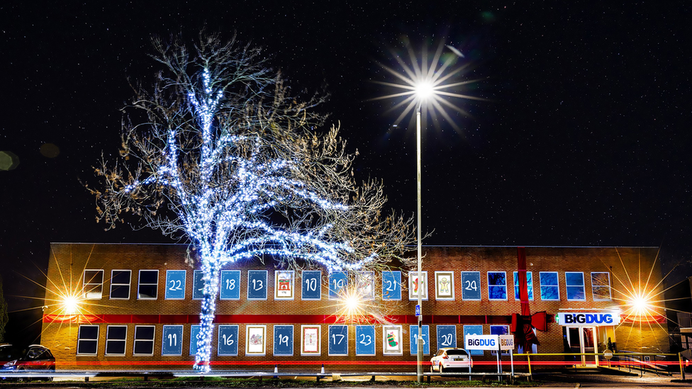 The advent calendar BiGDUG office at night