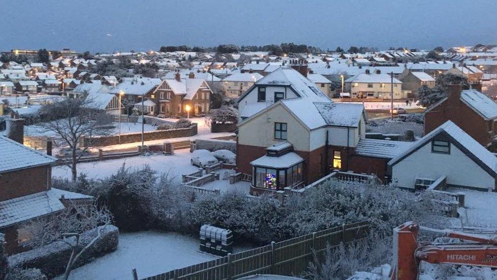 Downpatrick in County Down woke up to a covering of the white stuff