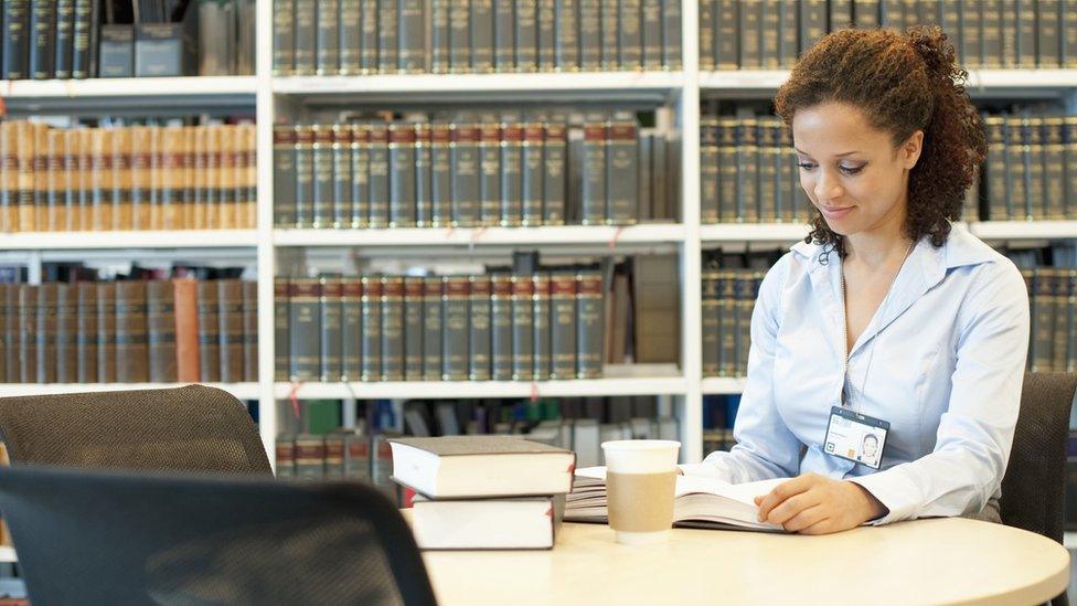 woman in legal office