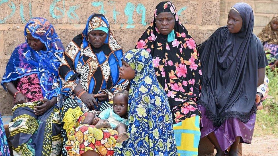 Displaced families who fled jihadist attacks in northern and eastern Burkina Faso, in Gampela near Ouagadougou, October 2022