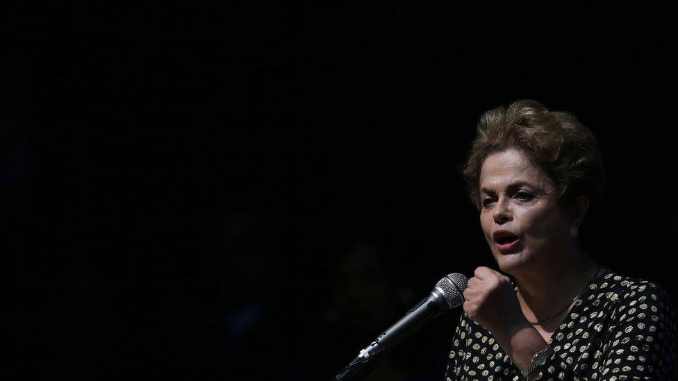 Brazilian President Dilma Rousseff during event in Brasilia on 10 May