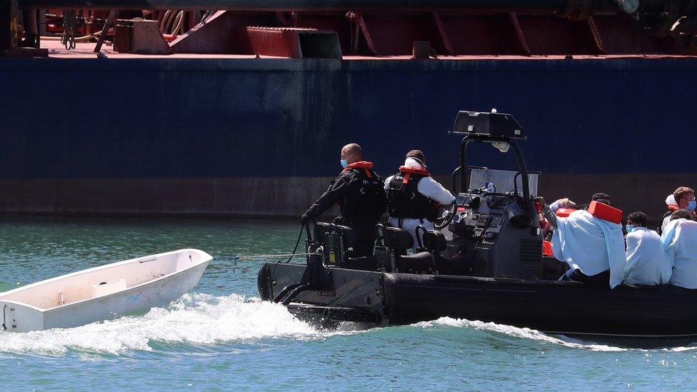 Migrants being brought to Dover