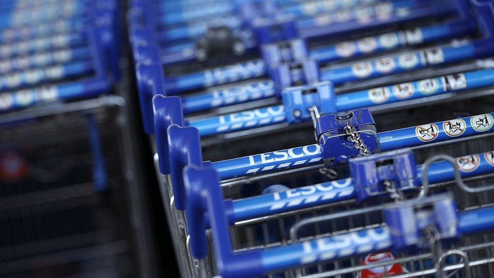 Tesco trolley handles at angle