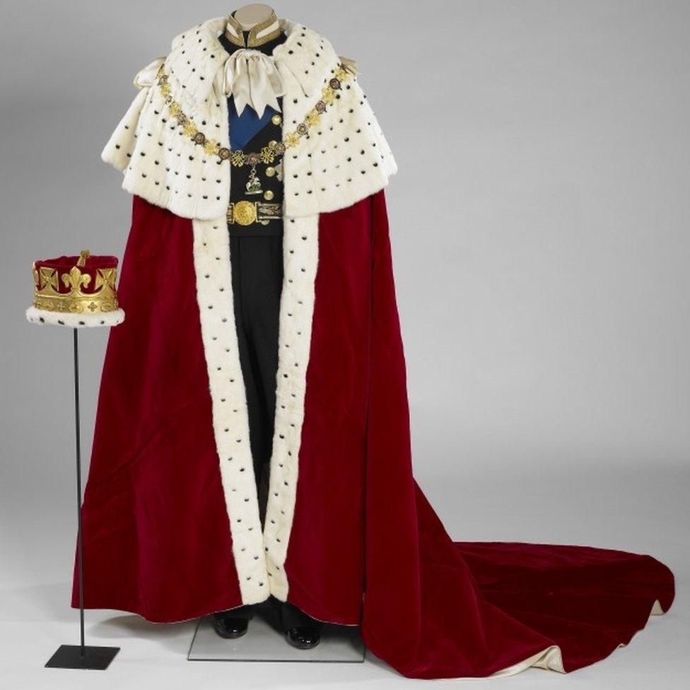 Coronation robe worn by the Duke of Edinburgh at Queen Elizabeth II"s Coronation