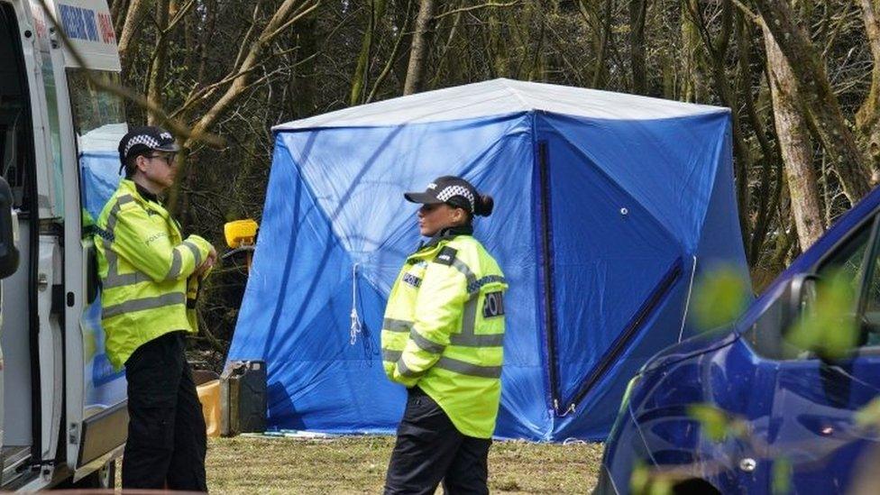 Police and forensic tent