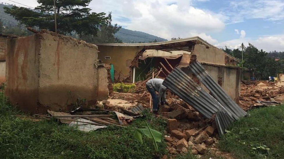 A house in Kigali is pictured after being demolished by authorities in December 2019