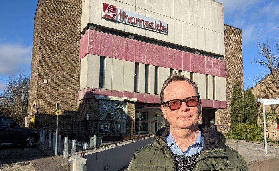 Neil Woodbridge outside the Thameside theatre complex