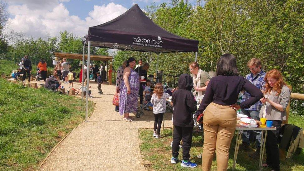 Residents at opening of new forest school