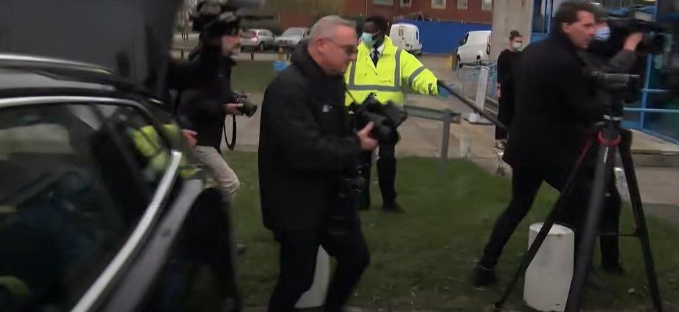 Footage of photographers taking pictures of former glamour model Katie Price