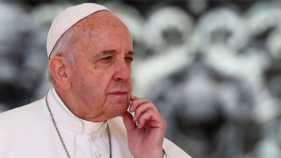 Pope Francis at the weekly general audience on 8 May at the Vatican