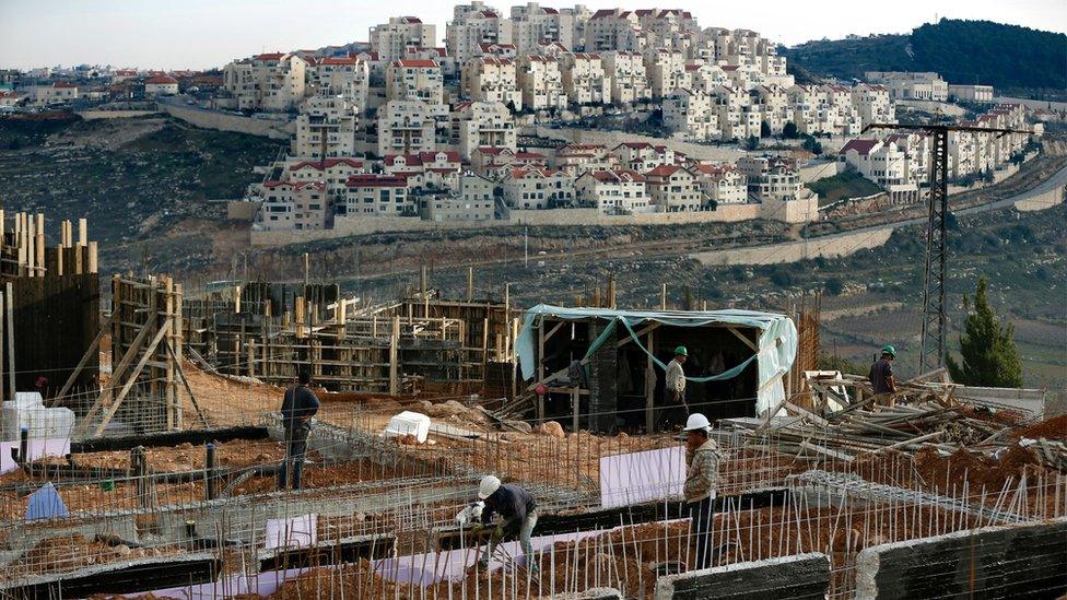 Construction work at Israeli settlement of Efrat (Feb 2016)