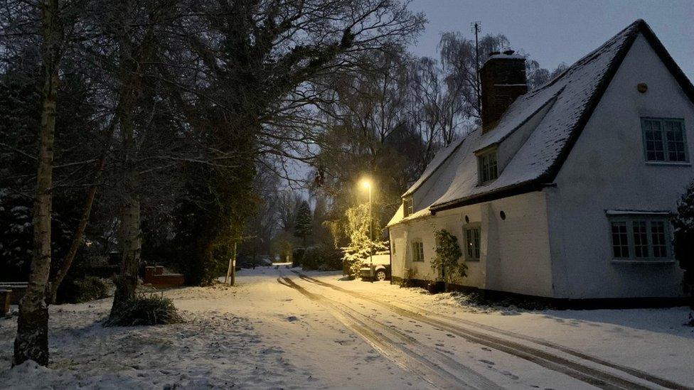 Cottage in the snow