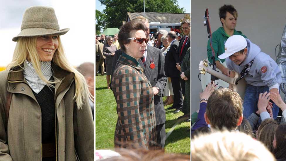 Claudia Schiffer, Princess Anne and Chris Hardman at the Suffolk Show