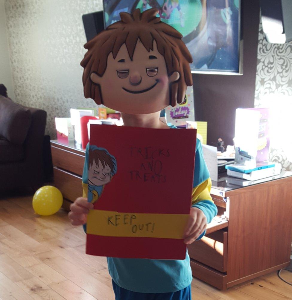 Jamie from Crawley dressed up as Horrid Henry and he even made his own tricks and treats book