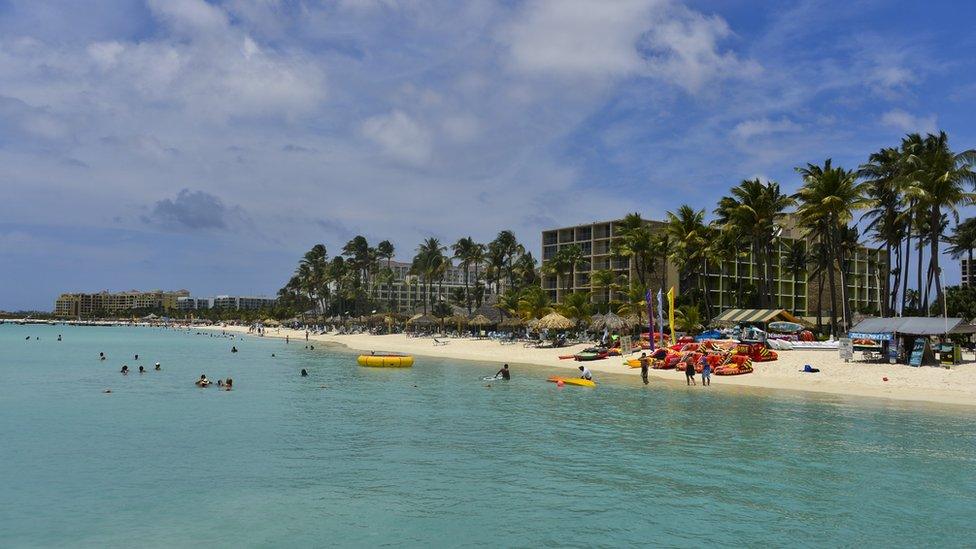 A beach in Oranjestad, Aruba