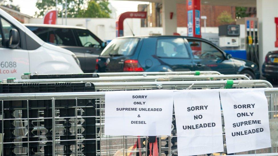 A petrol station in West London on 29 September