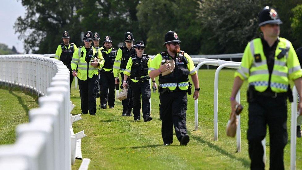 Surrey Police officers at the Epsom Derby