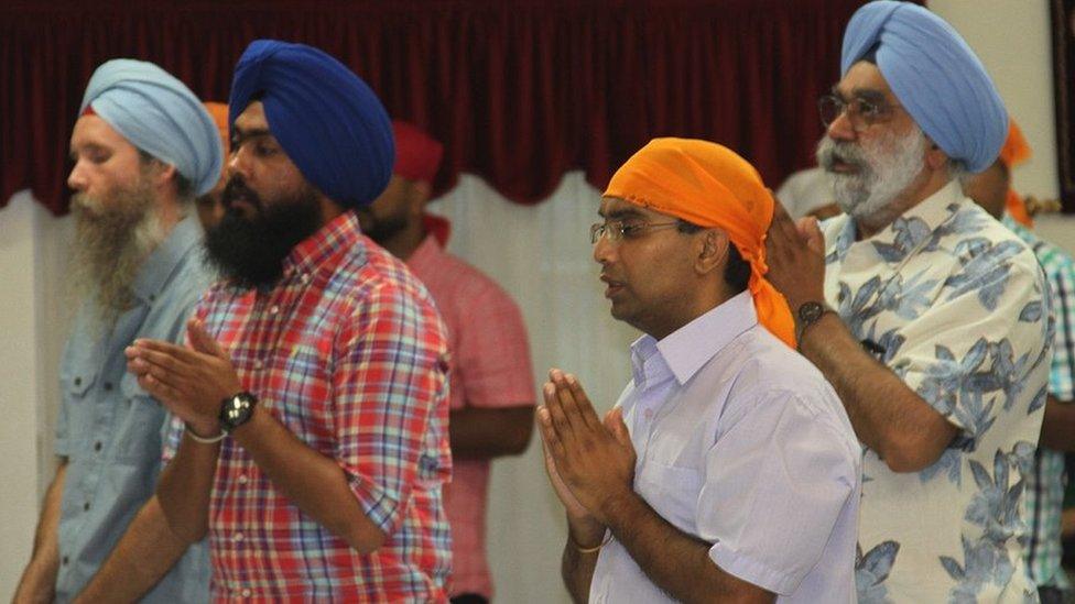 Sunday prayers at the Tampa gurdwara