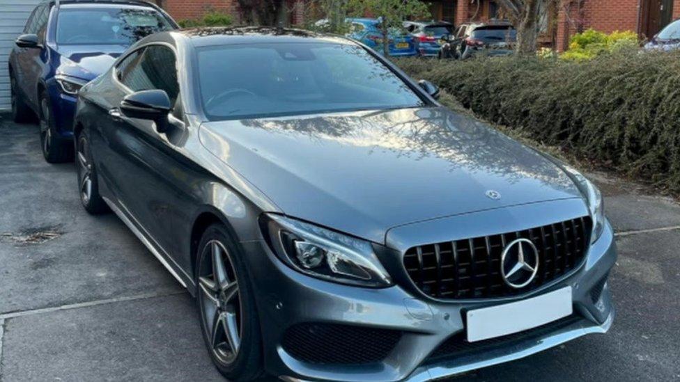 Enzo's Mercedes car that was stolen