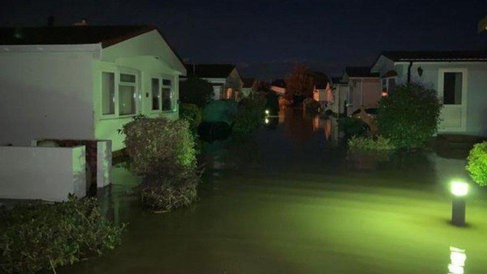 Floodwater Within Holway House Park In Ilminster