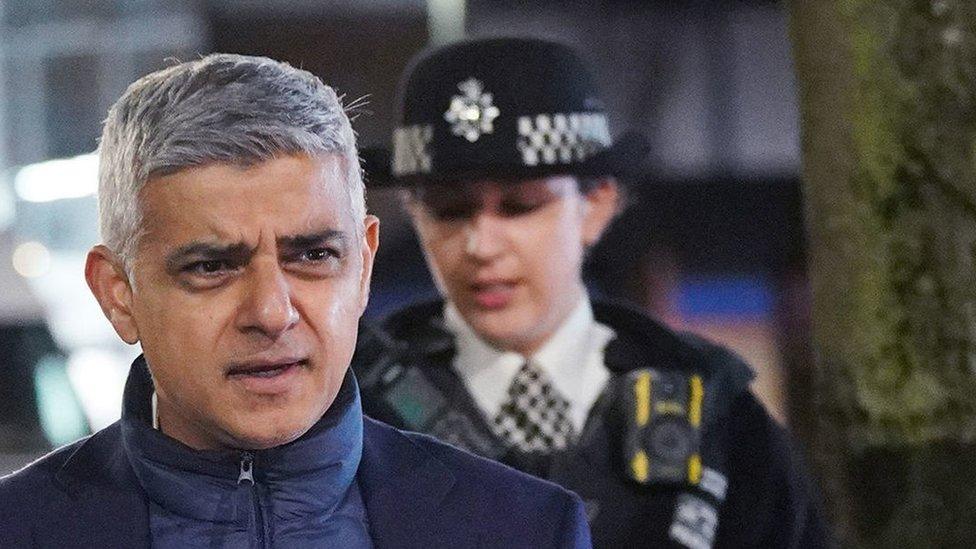 Sadiq Khan with Met officers