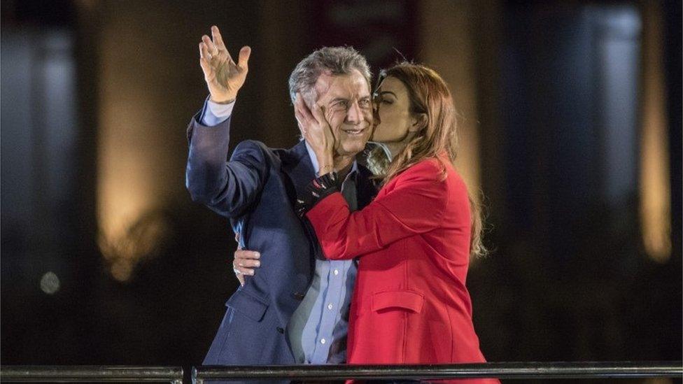 Macri and wife