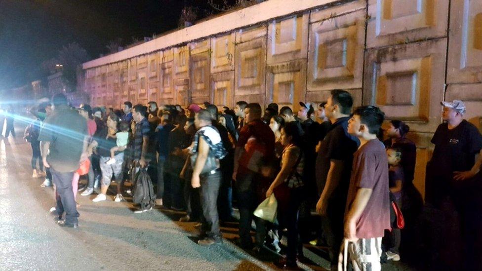 A handout picture provided by the National Institute of Migration of Mexico (INM) shows a group of migrants found by authorities in a truck, at a checkpoint in the highway connecting Villahermosa to Cardenas, Tabasco State, Mexico, 20 October 2016.