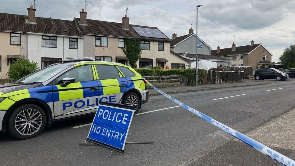 Police presence on Ballykeel estate.