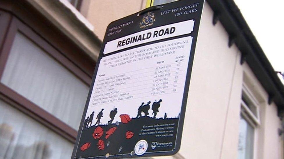 Armistice Day boards in Portsmouth