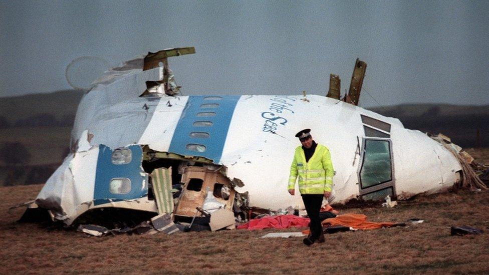 Scene of the bombing of the Lockerbie bombing, 22 December 1988