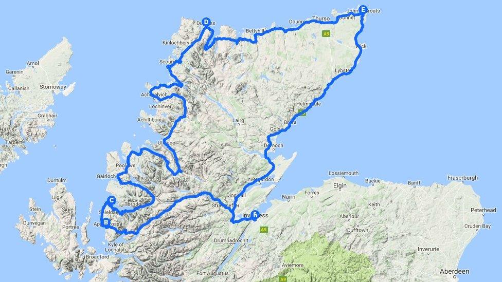 The North Coast 500 follows a route around the north of Scotland