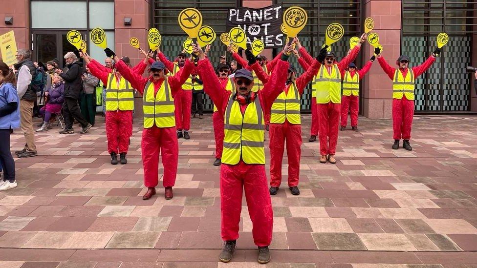 Protesters in costume