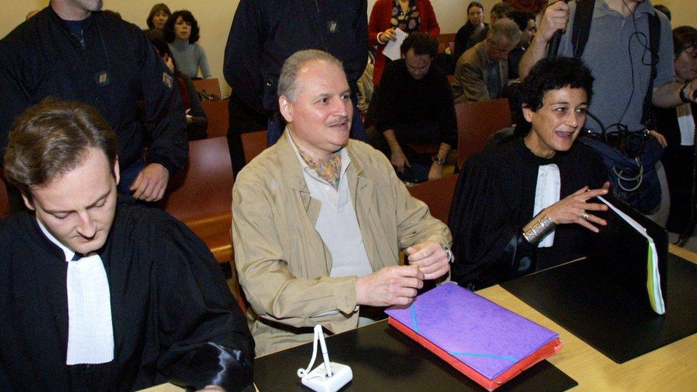 Ilich Ramirez Sanchez in court in Paris on 28 November 2000