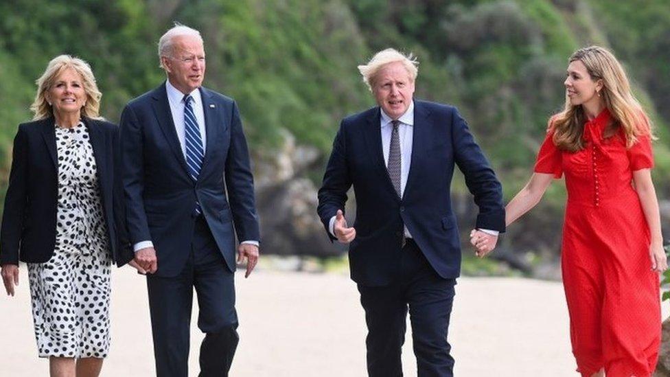 Jill and Joe Biden, Boris and Carrie Johnson