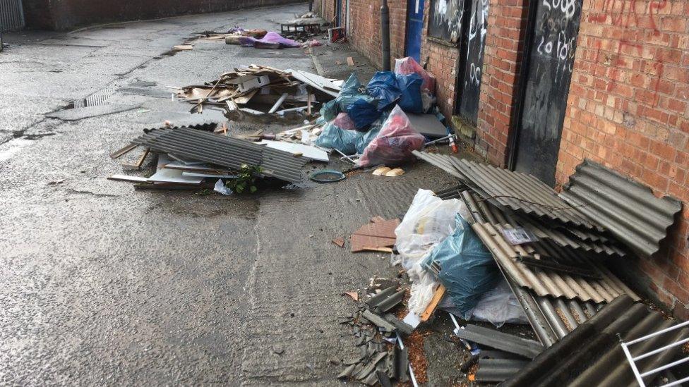 Asbestos dumped in Back Broadway, Liverpool