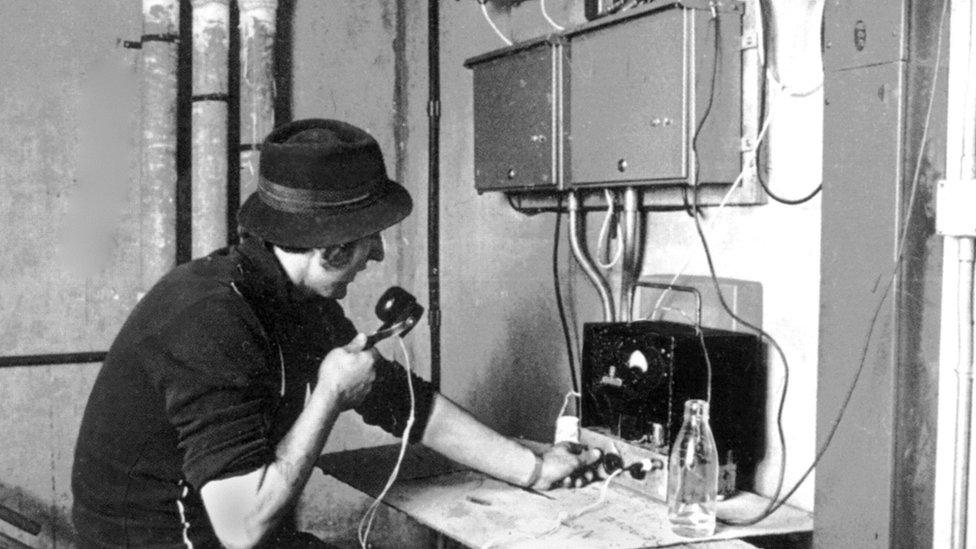 Eamon Melaugh operating Radio Free Derry