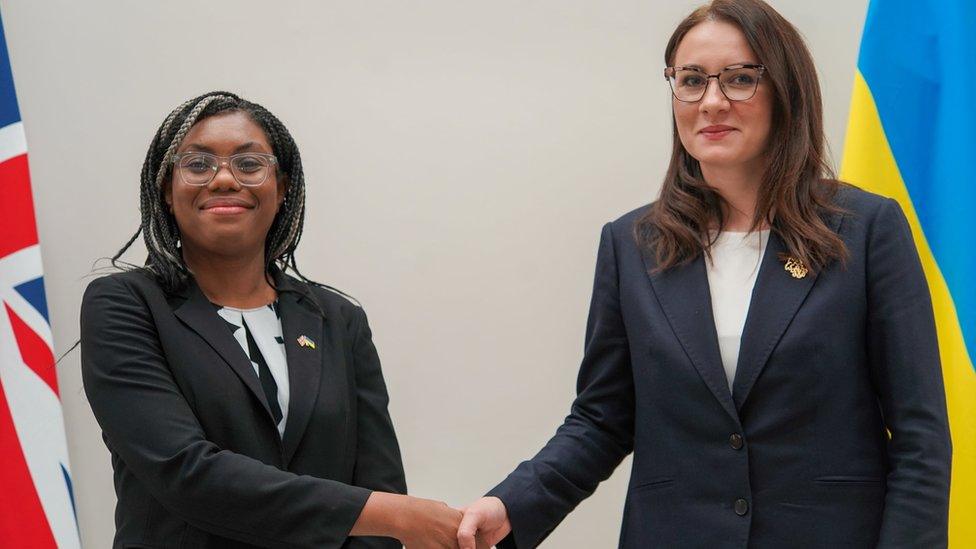 Trade Secretary Kemi Badenoch and Ukraine's Minister for Trade and Economy Yulia Svyrydenko