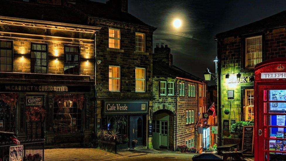 Blue supermoon at Haworth