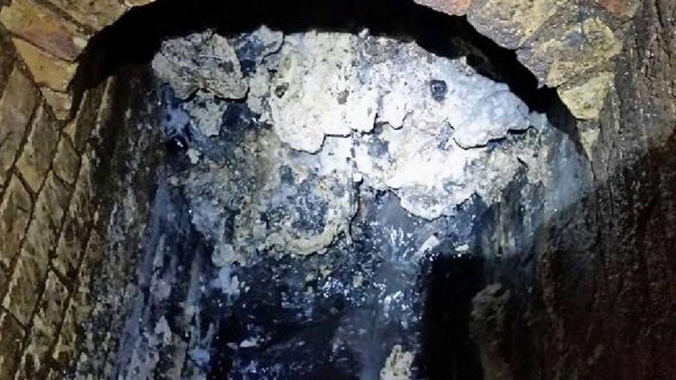 Fatberg in sewer