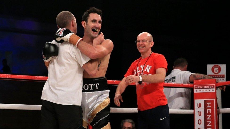 Scott Westgarth celebrates his win