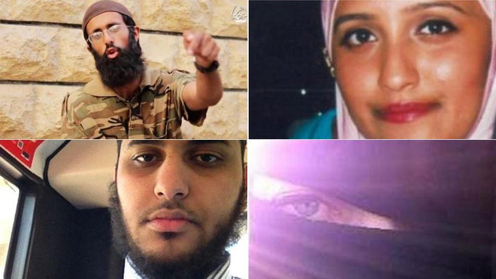 Left to right: Omar Hussain, Aqsa Mahmood, Nasser Muthana and Sally Jones