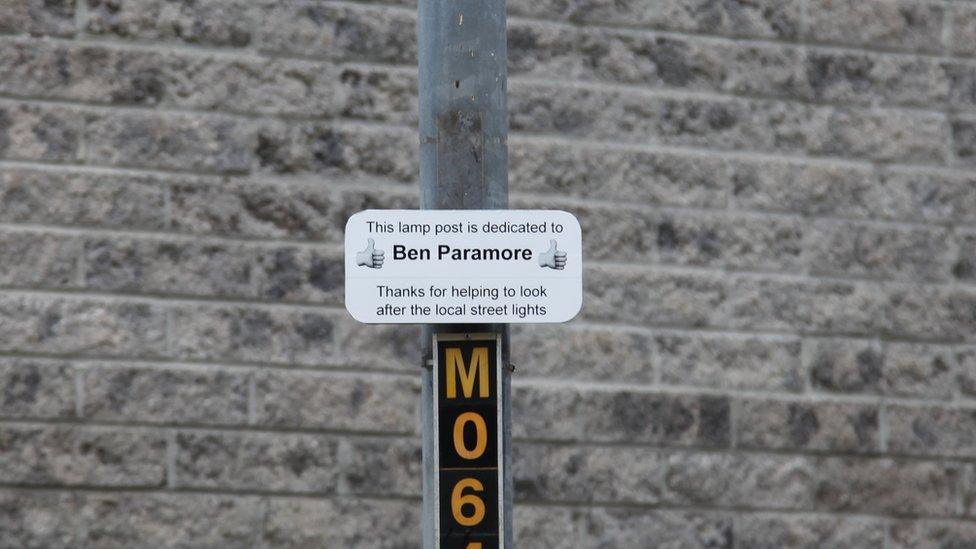 Lamp-post named after Ben Paramore