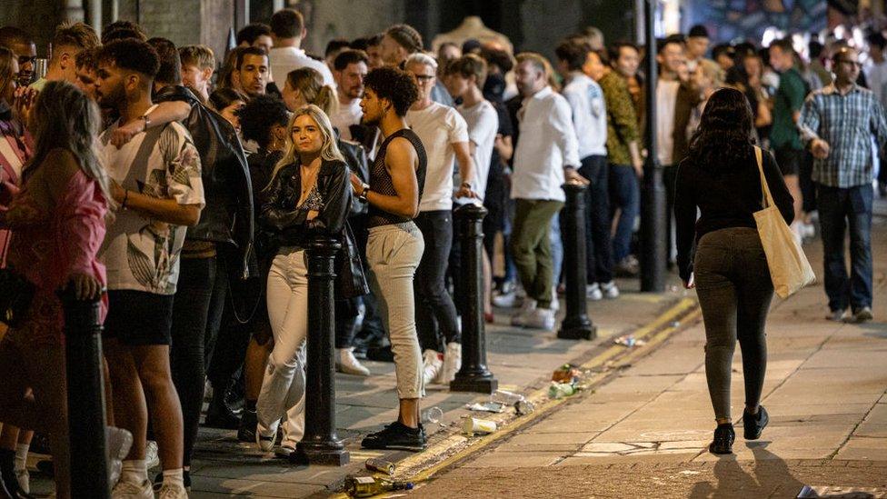 Clubbers queuing to get into Heaven nightclub in London