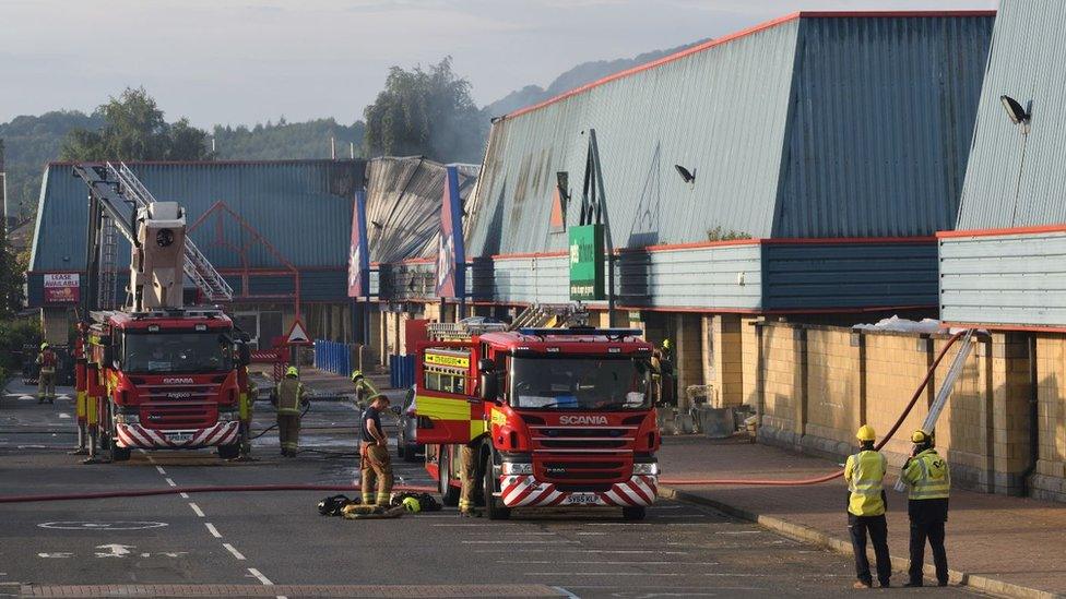 Retail park fire